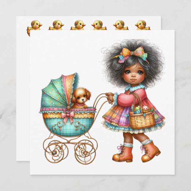 Tan preciosa invitación a un tema de Baby Buggy (Anverso / Reverso)