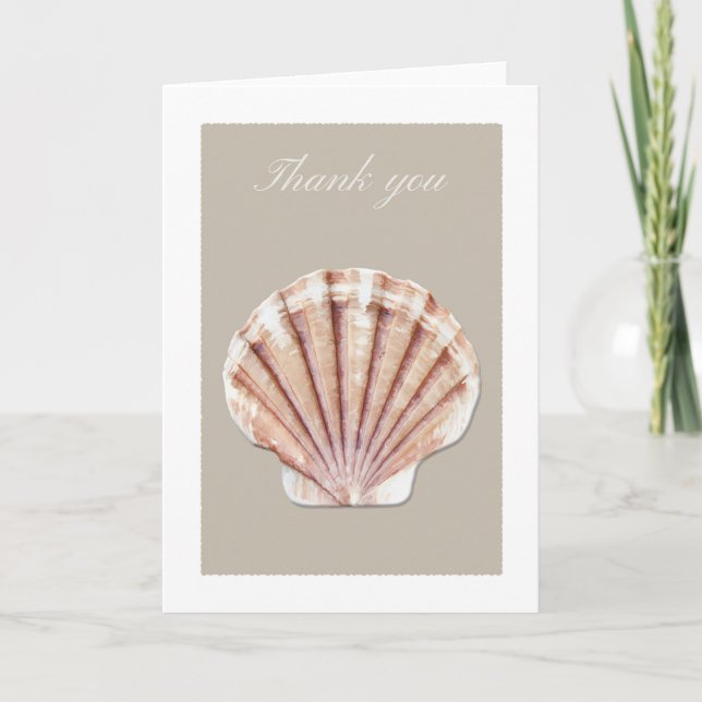 Tan sea shell tarjeta de agradecimiento (Anverso)