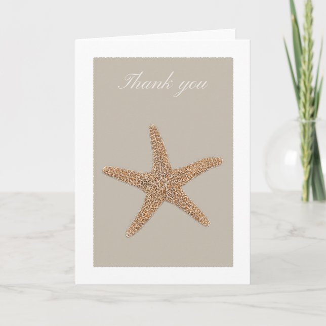 Tan sea star tarjeta de agradecimiento (Anverso)