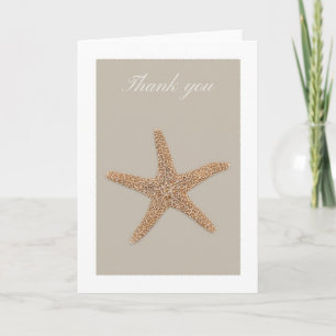 Tan sea star tarjeta de agradecimiento