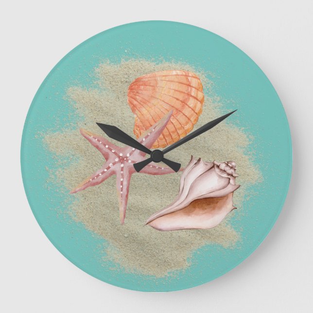 Tan Seasheles Arena en el Reloj de Pared de Playa (Anverso)