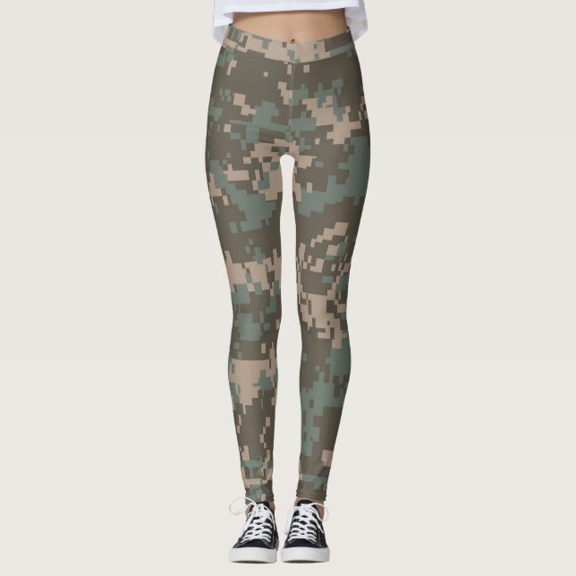 Tan verde camuflaje: Leggings femeninas (Anverso)