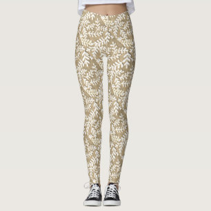 Tan y blanco deja leggings