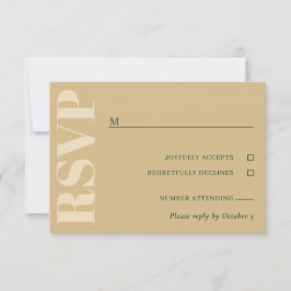 Tan y Green Wedding RSVP
