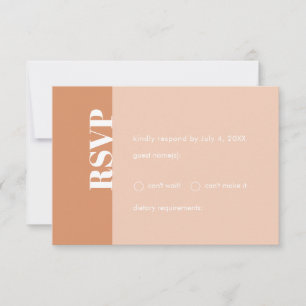 Tan y Rubor negrita Tarjeta RSVP de Boho Minimalis
