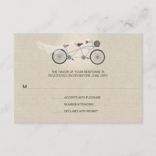 Tandem Plum Boda de bicicletas Faux Linen RSVP
