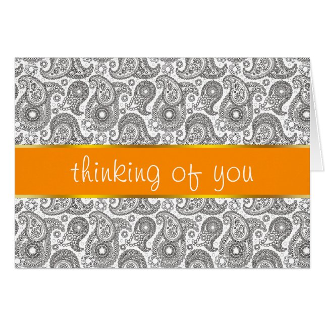 Tangerine Black Paisley (Anverso (Horizontal))
