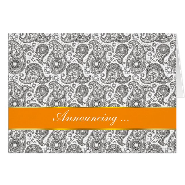 Tangerine Black Paisley (Anverso (Horizontal))