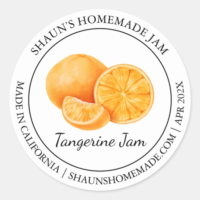 Tangerine Jam Etiqueta moderna (Anverso)