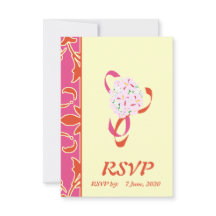Tango de mandarina, rosa, tarjeta Boda RSVP