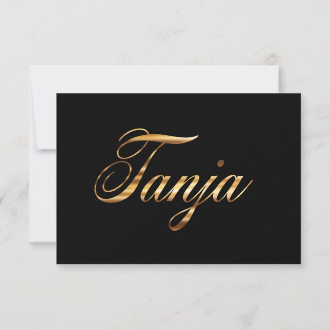 Tanja gold Design Lettering Karte (Anverso)