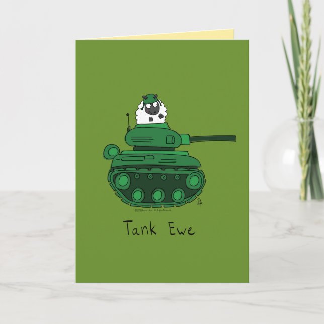 Tank Ewe - Gracias Oveja Graciosa Tarjeta De Salud (Anverso)