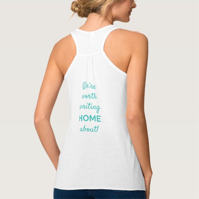 Tank Flowy Tank Top (con eslogan) de mujeres Bella (Reverso)