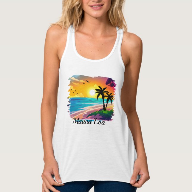 Tank Mauna Loa Hawaii - Top femenino de vacaciones (Anverso)