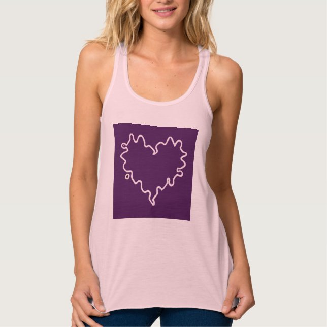 Tank Morado Curly Heart Top (Anverso)