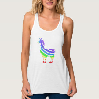 Tank Top de las damas de Llama arco iris