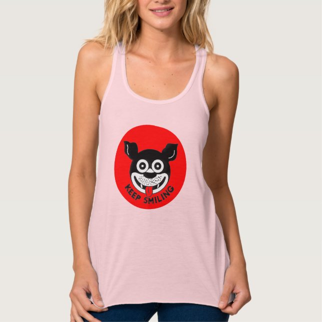 Tank Top del logotipo del perro "Sigue Sonriendo"  (Anverso)