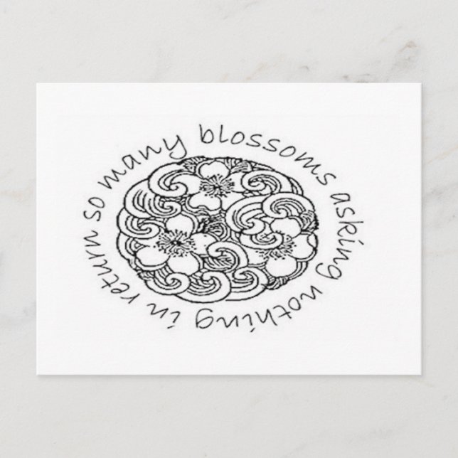 Tantas Blossoms Postales Haiku (Anverso)