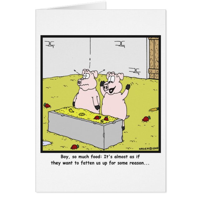 Tanto comida: Dibujo animado del cerdo (Frente)