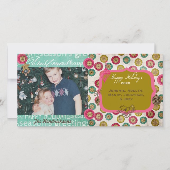 Tantos Navidades de ornamentos tarjeta fotográfica (Anverso)