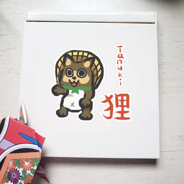 Tanuki con Pegatina kanji (Subido por el creador)