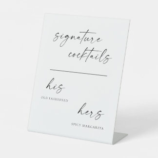 TANYA | Señal de bebidas con firma simple para bod