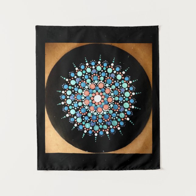 TAP 079 - Tonos azules Mandala - Tapiz (Anverso)