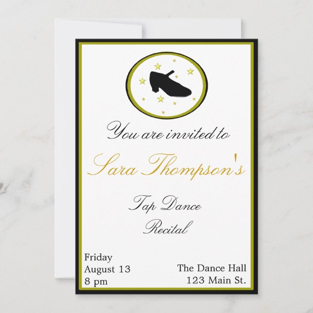 Tap Dance Invitación considerando (Anverso)