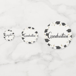 Tapa Blanca y Confeti de Graduación Felicitaciones