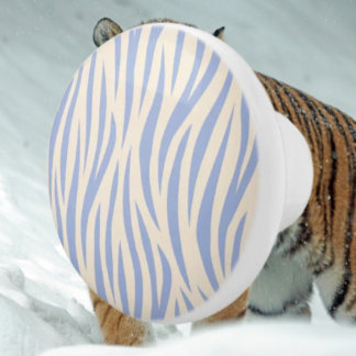Tapa de cebra azul y beige Pomo cerámico - Animal