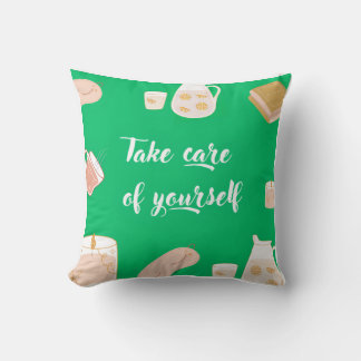 Tapa de Cojín decorativo verde motivacional