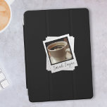 Tapa de fotografía retro cubierta personalizada pa<br><div class="desc">Un simple fondo negro con una foto instantánea vintage y espacio para la parte superior para tu foto y nombre. Usé mi "café negro" como una tarjeta postal para el tuyo. Puede usted añadirse a sí mismo, a su mascota o a usted mismo y a su mascota. Cualquier foto cuadrada...</div>
