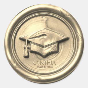 Tapa de Graduación de Oro Antiguo Sello de Cera de