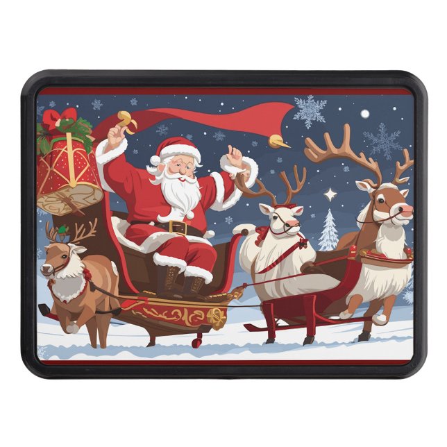 Tapa de la abertura de la rampa del remolque de Sl (Fun Christmas Design Santa Claus Trailer Hitch Cover!)