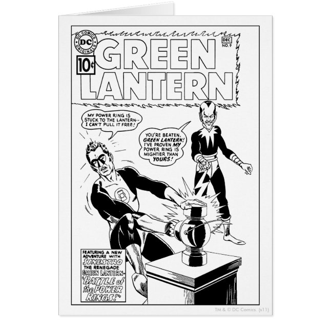 Tapa de Linterna Verde y Sinestro, negro y blanco (Frente)