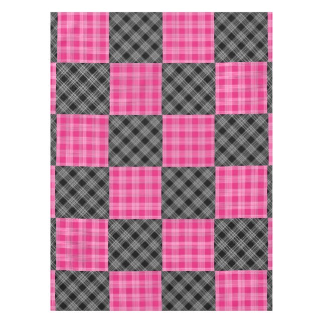 Tapa de manteles rosado y negro (Anverso)