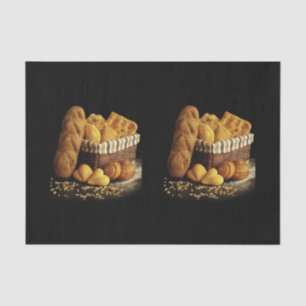 TAPA DE PAPEL DE TEJIDO DE FONDO DE PAN/NEGRO