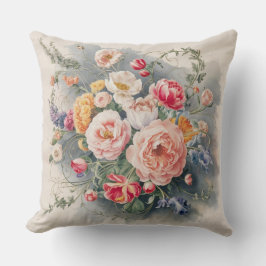 Tapa del Cojín decorativo de la elegancia floral b