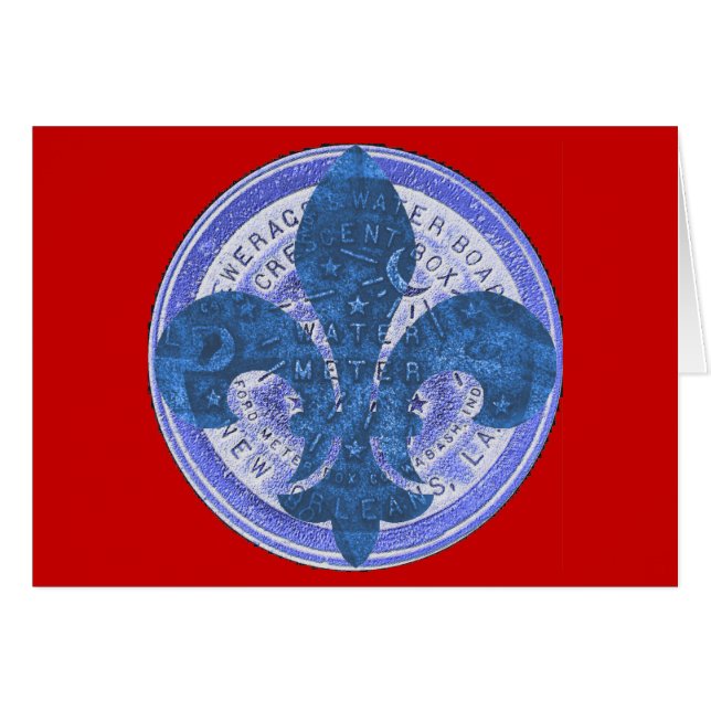 Tapa del medidor azul con Fleur De Lis (Anverso (Horizontal))
