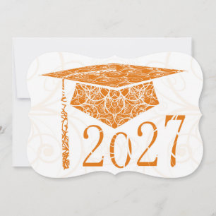 Tapa floral naranja y blanca Tarjeta 2027