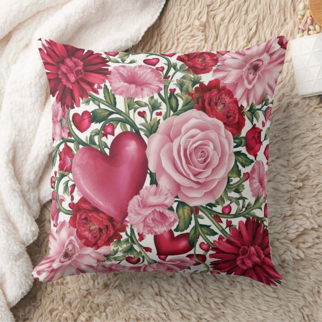 Tapa romántica de Cojín decorativo floral (Manta)