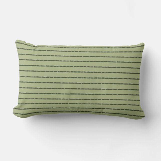 Tapa verde de tela Khaki almohada lumbar exterior (Anverso)