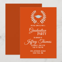 Tapa y hojas de naranja Invitación a granel de 5" 