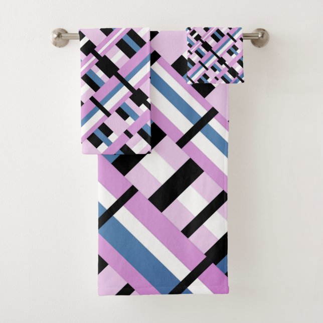 Tapado en azul pizarra, orquídea, negro y blanco (In situ)