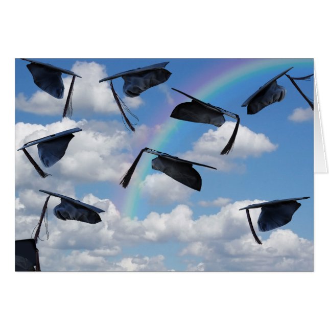 Tapas de graduación en el cielo con arco iris (Anverso (Horizontal))