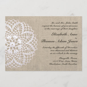 Tapetito del vintage y invitación de la boda de la