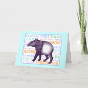 Tapir asiático/Tapir del Malay - tarjeta de