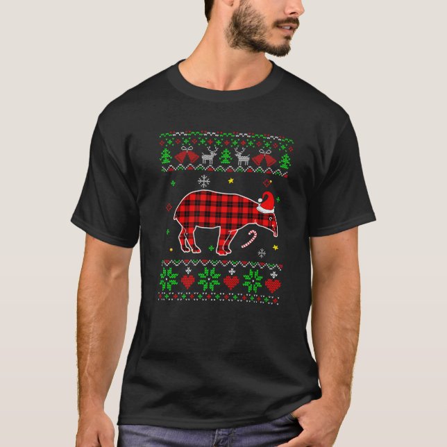 Tapir rojo Navidades Santa Ugly Sweater Pajam (Anverso)
