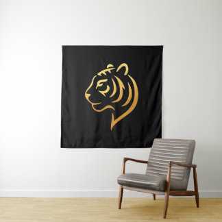 Tapiz 黄金の虎 Gold Tiger – Japanese Minimalist Art
