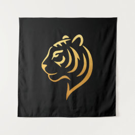 Tapiz 黄金の虎 Gold Tiger – Japanese Minimalist Art